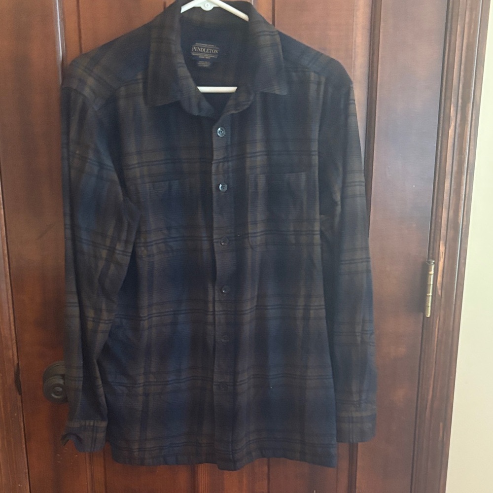 Pendleton Men's Plaid Shirt - Black and Brown